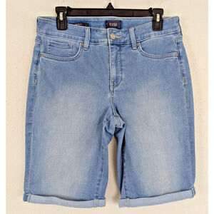 NYDJ Not Your Daughters Jeans sz 8 Briella Bermuda Shorts denim jean cuffs 4317